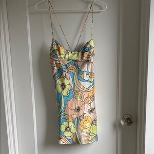 Zara Multicolor Floral Pattern Dress